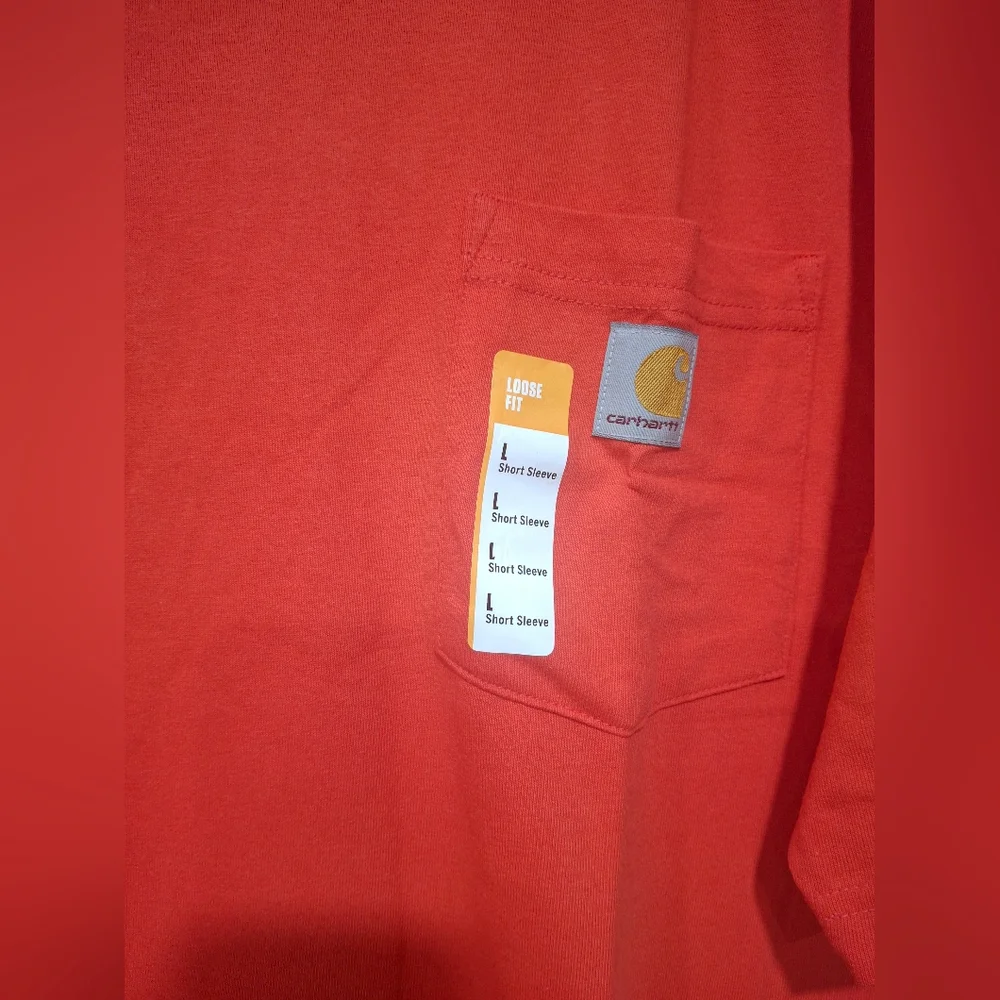 Carhartt Men's Vibrant Orange Short Sleeve Tee.Size L - Picture 4 of 6